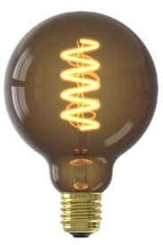 CALEX LED Lampe E27, G95, Spiralförmig Filament, Vintage Rustikal, Warmweiß Licht, dimmbar