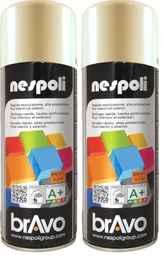 NESPOLI Aérosol peinture professionnelle blanc perle 400 ml (Lot de 2)