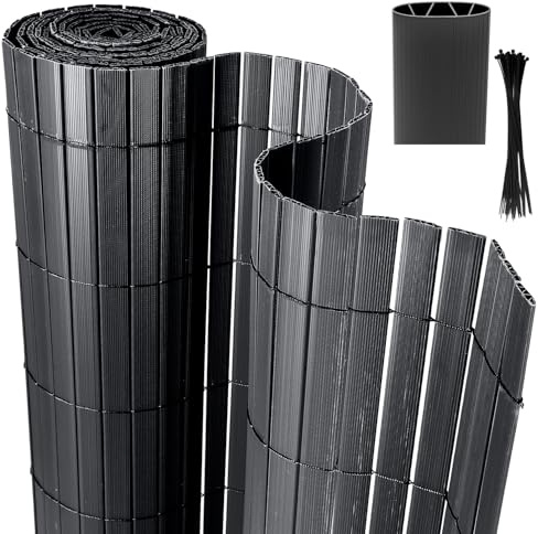 Izrielar Brise-vue pour balcon - 80 x 600 cm - En PVC - Résistant aux intempéries - Avec serre-câbles - Renfort en 4 poids - Pour jardin, balcon, terrasse, extérieur, anthracite