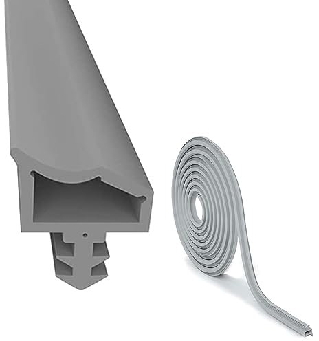 Dichtung Zimmertür Türdichtungen 15M Grau, EUBSWA Door Seals Dichtungsgummi Zimmertürdichtung mit 4mm Nutbreite 7mm Nuttiefe 12mm Falz