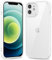 oakxco Thin Slim Clear case for iPhone 12/ iPhone 12 Pro, Transparent Hybrid Hard Shell Plastic & Soft Silicone Rubber Bumper, Non-Yellow Acrylic Protective Lightweight Cover for Women, White