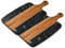 VoVoia Tagliere di Marmo di Legno, Tavolo da Servizio Per Bistecca Frutta Con Maniglia, Pane, Formaggio,Adatto Per Cucina,Ristoranti (nero, 35 * 18.5cm-2 pezzi)
