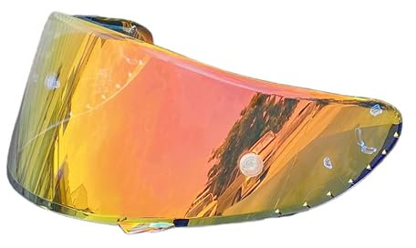 Helmvisier, Gesichtsschutz Ersatzvisier for SHOEI RF-1200 CWR-1 NXR X-Spirit Z7 X-14 Helmschild UV-geschützt(Revo Clear Red-Day and Night)
