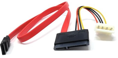SATA to Molex Combo Cable - 7-Pin SATA Data, 15-Pin SATA Power, 4-Pin Molex Connector for Hard Drives