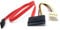 SATA to Molex Combo Cable - 7-Pin SATA Data, 15-Pin SATA Power, 4-Pin Molex Connector for Hard Drives
