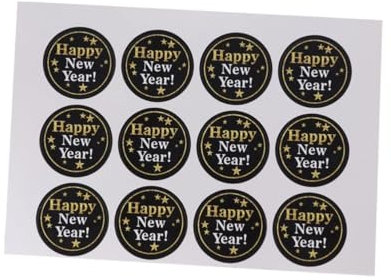 Lurrose 120stücke Teiliges Runde Schwarze Neujahrs-aufkleber Mit Stark Haftendem Selbstklebefilm Für Diy Geschenkverpackungen Backutensilien Umschläge Für Silvester Neujahrsdekoration