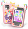 Kids Phone Toy for Boys Girls Age 3-10, 2.8”Touchscreen Phone Toy Gifts with Dual Camera, Learning Games, Music Player and 32GB Card (Pink)