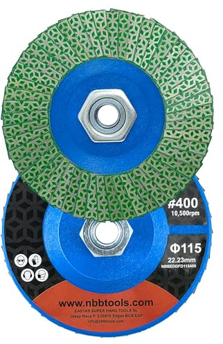 NBB Diamant-Lamellenscheibe Diamant-Schleifscheibe Diamant-Schleifteller Schleifen Polieren für Keramik Feinsteinzeug Stein Granit Fliesen M14 Flansch für Winkelschleifer (115mm 400#)