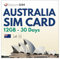 BeachSIM Australien SIM-Karte 30 Tage. 12 GB Daten bei 4G/5G-Geschwindigkeiten. Optus-Netzwerk. Freies Roaming in Neuseeland. Schnelle Aktivierung.