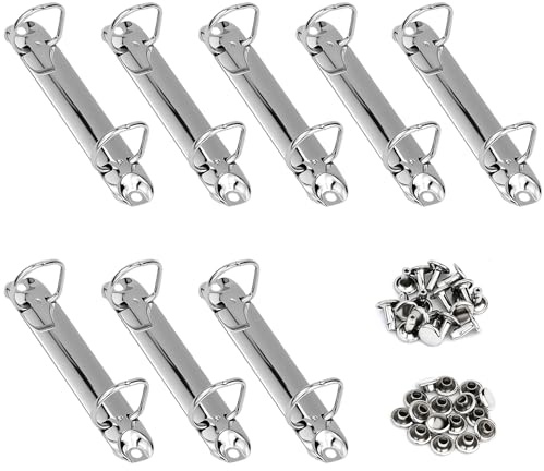 8 Stück Silber 2 Ring Binder Mechanismus, D-förmiger Metallclip 2 Ring Bindemittel Ersatz, Metall-Clip-Ringbuch für Papieraufbewahrung, Ordner, Planer, Zubehör