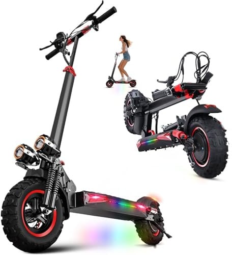MIWEN Electric Scooters Adult,50-55km Range,11'' Offroad All Terrain Foldable Pure E Scooter 48V 18Ah Battery, Dual Braking System & Shock Absorption Fast Electric ScooterTeens Gift,Max Load 150kg
