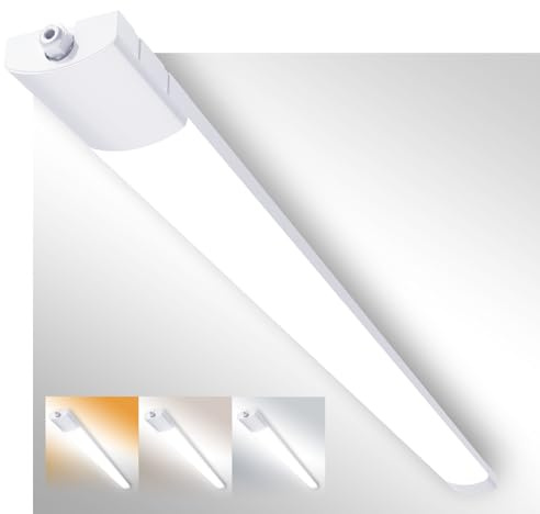 Fynokst LED Feuchtraumleuchte 120CM 1er-pack, 36W 4000Lumen Feuchtraumleuchte LED, 6000K/4000K/3000K Kellerlampe, IP65 Wasserfest Feuchtraumlampe für Keller Werkstatt Garage Küche Büro
