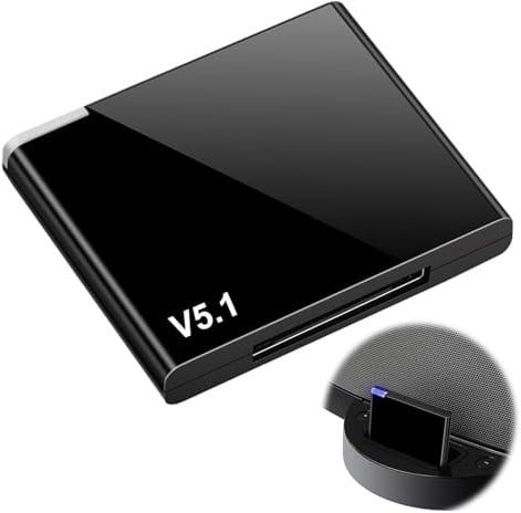 30-poliger Bluetooth-Adapter, kompatibel mit iPod/iPhone 5.1 Bluetooth-Empfänger, kompatibel mit Bose Sounddock Lautsprechern, Audio-Receiver, kabellos, tragbarer Audio-Musikempfänger