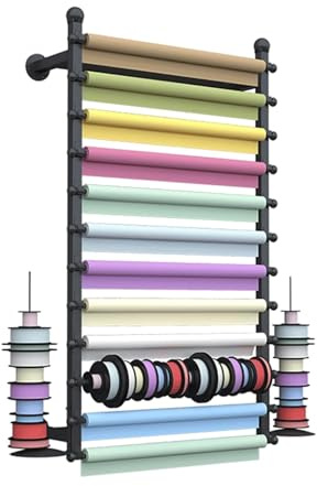 Organizer per nastro da parete, multiuso, porta carta da regalo e sciarpa, espositore per stanza artigianale per cucito, confezioni regalo per fioristi e organizzazione di forniture fai da te
