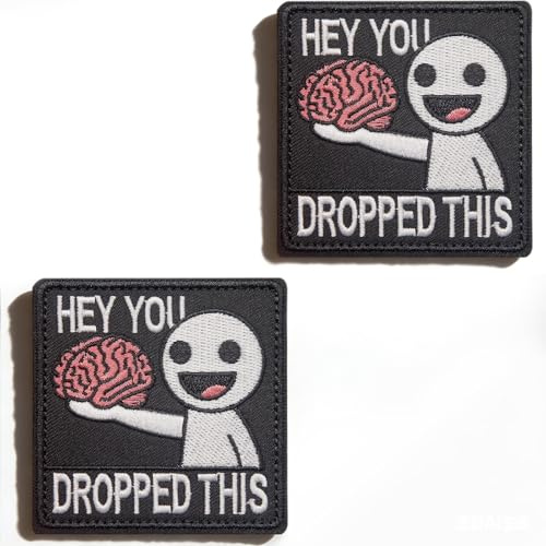 2 Stück Patches Klett Patch,HEY YOU DROPPED THIS Klett Patch Lustig，lustig süß gestickte Aufnäher taktische Moral Klettverschluss-Aufnäher für Kleidung, Jeans, T-Shirt, Textilien, Bügelflicken