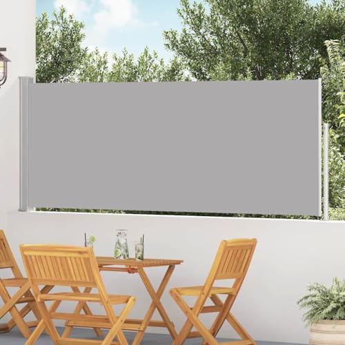 Emmtore Toldo Lateral retráctil de jardín Gris 120x500 cm