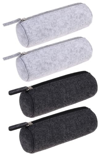 GALPADA Filz Stifttasche für Schüler und Büro, 4 Stück Rund | Portabler Stauraum für Stifte und Schminkstifte, Robustes Filzmaterial, Schlichtes Design