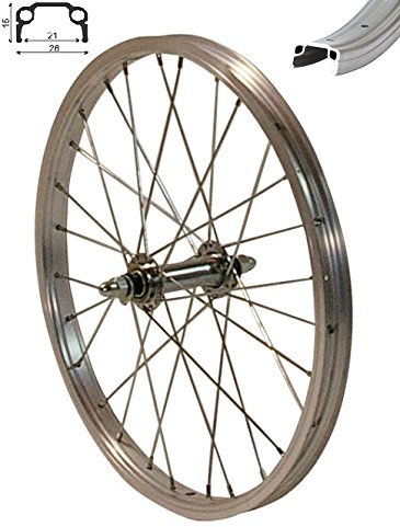 Redondo 16 Zoll Vorderrad Laufrad Fahrrad Kasten Felge Aluminium Silber