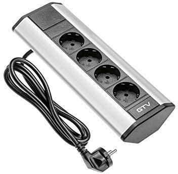 Regleta Eléctrica, Enchufe de Mesa con 4 Enchufes de Esquina para Cocina