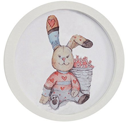 Levoberg Bilderrahmen rund Weiß, Fotorahmen rund aus Holz & MDF für Schlafzimmer Wohnzimmer Wand Fotorahmen Wanddekoration 8in(Äußerer Rahmen-Durchmesser: 24cm)