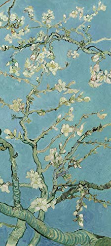 Bilderdepot24 Türtapete - Vincent van Gogh - Mandelblüte 90 x 200 cm - einteilig Türaufkleber Türfolie Türposter - Maler Alte Meister Blüte Landschaftsmalerei Natur