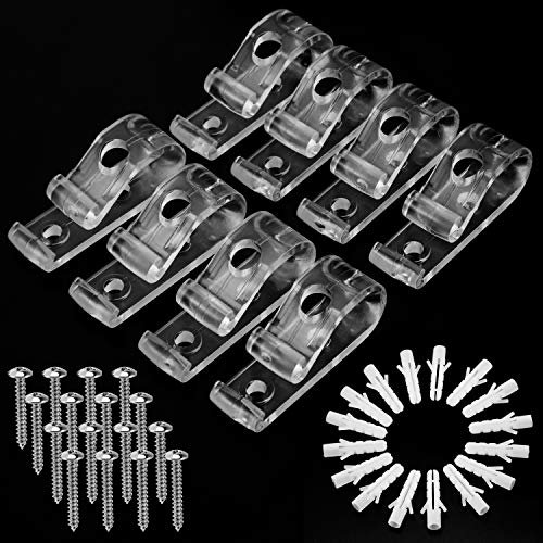 MWOOT 8 Pieces Roman Blinds Roller Curtain Clear P Clip Hook Screws,Plastic Roller Blind P Clip for Vertical Roman Roller Blinds Ball Chain Cord Control