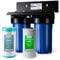 iSpring WGB21BM 2-Stage Whole House Water Filtration System with 10x 4.5 Big Blue Carbon Block and Iron & Manganese Reducing Filters, 1 Ports