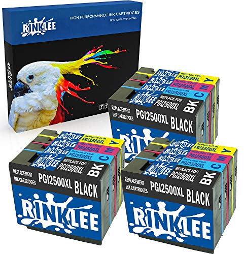 RINKLEE 12 Kompatible PGI-2500XL PGI-2500 XL Druckerpatronen Ersatz für Canon MAXIFY MB5350 iB4050 MB5050 MB5150 MB5450 iB4150 MB5455 MB5155
