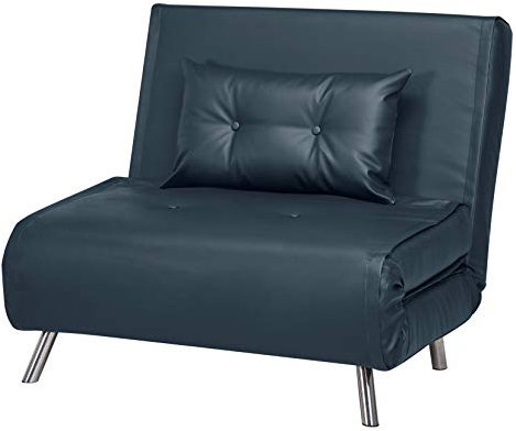 Schlafsessel Jugendsessel Gästebett Kindersessel Klappsessel Kunstleder und Stoff (Beinen Maxi, anthrazit)