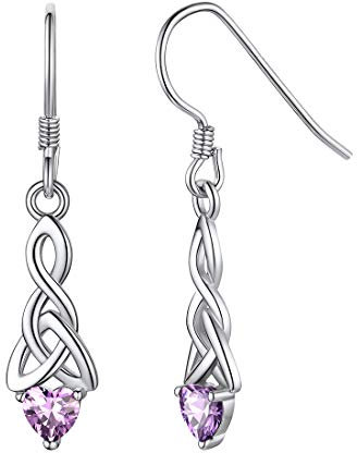 ChicSilver 925 Silber Tropfen Keltischer Knot Ohrring Juni Empfindliche Ohren Geburtstag Muttertagsgeschenk Zarten Schmuck für Frauen