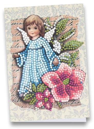 Ideen mit Herz Diamond-Painting-Grußkarte | Din B6 (11,5 x 16,5 cm) | 370 g/m² | inkl. Umschlag & Werkzeug (Engel 01)