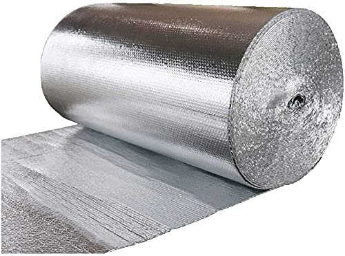 Dammfolie selbstklebend Isolierfolie Thermo Und Schaum Hitze isoliert Aluminium Dampfsperre wasserdichte Wärmedämmung Vorzelthimmel Wand Isolierung Luftpolsterfolie Aluminiumfolien-Membran(Size:1*20M)