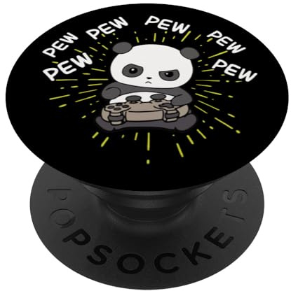 süßer Panda Gamer Pew Pew Jungs Zocker Controller Computer PopSockets Klebender PopGrip
