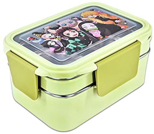Roffatide Anime Demon Slayer All-in-One-Bento-Boxen Agatsuma Kamado Tanjirou Nezuko Zenitsu Hashibira Inosuke Lunchbox-Behälter für Lebensmittel, Obst, Snacks