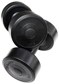 OnWay 1kg x 2 Fitness Hantel 2er Training Set schwarz OW1301-1BLK
