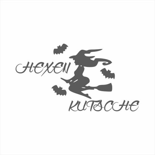 tradercat Auto Aufkleber Hexen Kutsche - 15cmx10cm - Sticker für alle Oberflächen - Fenster, Seitenspiegel, Heckscheibe, Motorhaube, Fahrzeug – mit Anleitung (Schwarz Matt)