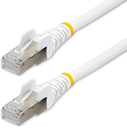 StarTech 5m CAT6a Snagless Netzwerkkabel, S/FTP, 100W PoE, LSZH, Weiß | RJ45 Patchkabel, 10 Gigabit LAN, LSZH halogenfrei, 500MHz, 27AWG Kupferleiter, EMI-Schutz, Verlegekabel