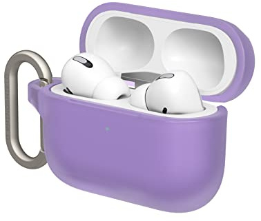RHINOSHIELD AirPods Case mit Karabiner kompatibel mit Apple [AirPods Pro] | Fallschutz in Militärqualität, Kratzfest, kabelloses Aufladen - [Violett, Standard Set]