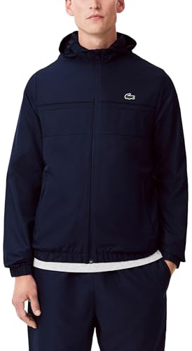 Lacoste Men's Water-Repellent Track Jacket, Navy Blue/Navy Blue/Navy, X-Large