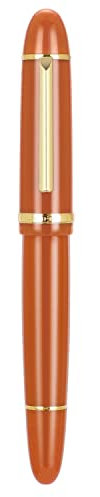 Jinhao X159 Fountain Pen #8 Medium Nib, Orange with Golden Clip Acrylic Big Size Writing Pen