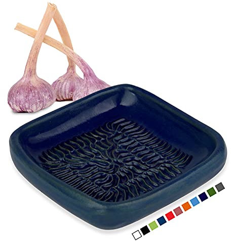 ANCKERAMIC® ORIGINAL Knoblauch Ingwer Muskat Keramikreibe aus FINNLAND-Jeansblau