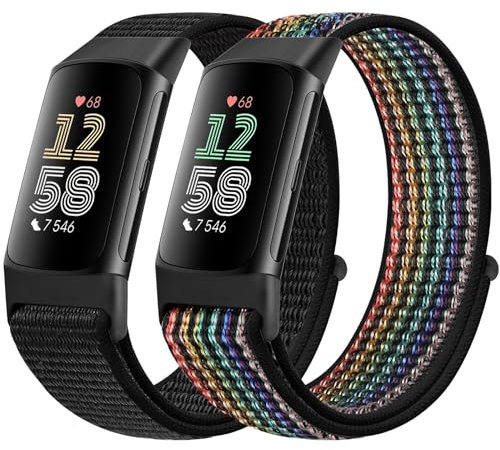 Runostrich Correa de nailon compatible con Fitbit Charge 6/Fitbit Charge 5, correa de repuesto de nailon deportivo para Fitbit Charge 6/Charge 5, mujer y hombre