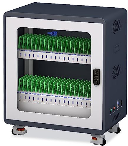 Mobile Charging And Storage Cart with Electronic Lock 10-60 Bay USB Charging Station with Disinfection and Cooling Fan For Mobile, IPad, Chromebook, Tablet not for laptop, Full-Swivel Wheels 40bay