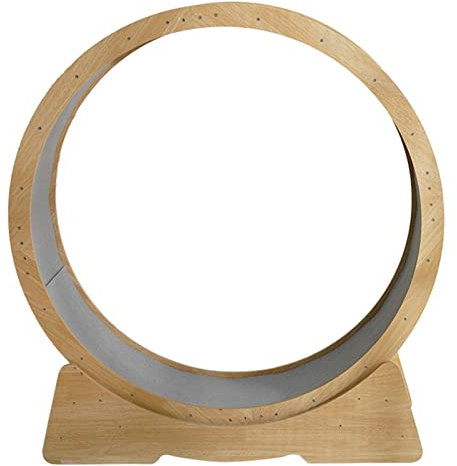 Katzenlaufrad Katzenlaufband für Hauskatzen, kleines, mittelgroßes und großes Katzenübungsrad aus Holz mit Bremse, leises Katzenradspielzeug für zu Hause, einfache Montage (Größe: S-Durchmes