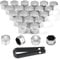 PAITOK Wheel Nut Cap,20 Pieces Universal Chrome Plastic Wheel Bolt Nut Covers Tire Nut Covers with Removal Tool Set for Cars (Silver,19mm)