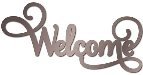 CREATCABIN Panneau Bienvenue en Bois Découpé,Sculpture Mots,Panneau en Bois Inachevé Découpé Laser,Décoration Murale Bienvenue Suspendre Rustique pour Maison Porche,Fête Mariage,Salle Classe,30x15cm