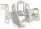 Toboggan et balançoire pour bébé Toboggan autoportant pour Enfant Centre d'activités pour Aire de Jeux Ensemble de Jeux intérieur extérieur Toboggan Long Equipement de Jeux (Bus Grey White)