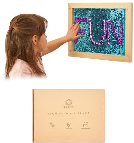 ODOXIA Autismus und Anti Stress Sensorik Spielzeug für Kinder mit Autismus und ADHS – das Sequin Fabric Sensory Board mit umklappbaren Pailletten für Autisten | Sensory Wall Matte aus Pailettenstoff