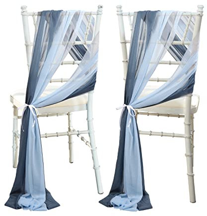 MOTUZP 16 stücke Gang Dekorationen Hochzeit Zeremonie Ais Brautdusche Stuhl Dekorationen [Blau] Vorhänge Dekoration, Hochzeit Stuhlhussen für Par