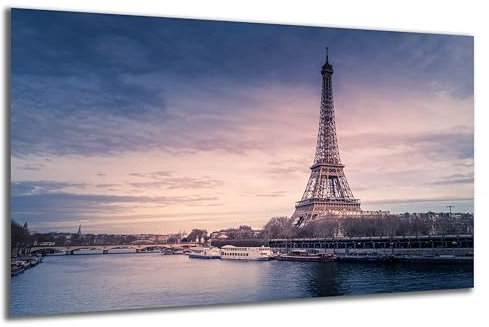 DARO Design - Wand-Bild auf 6mm HDF 40x30 cm Paris Eiffelturm Seine - Wand-Deko Bilder Geschenk